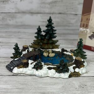Lemax Village PINE HAVEN POND Christmas Village accessory w box AS IS READ